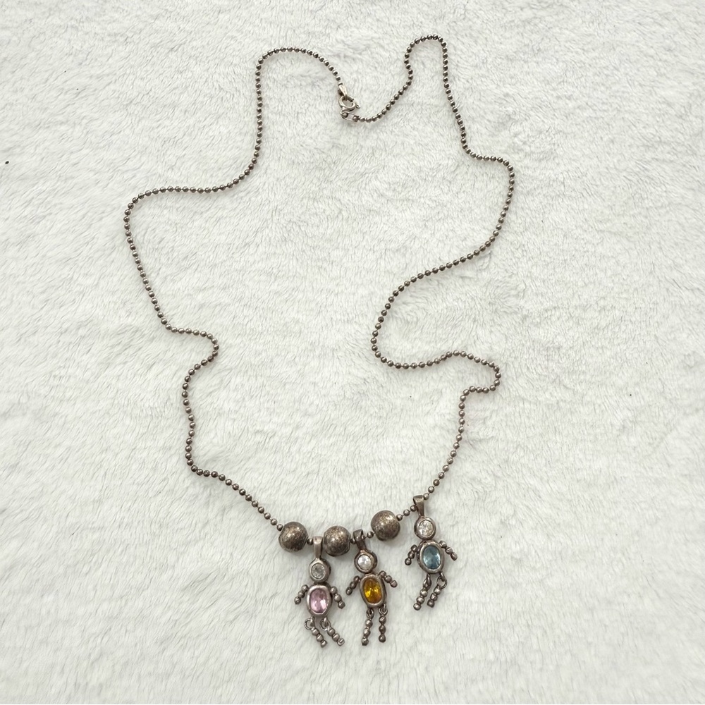 925 Sterling Silver Mother's Necklace Family Charm Birthstones